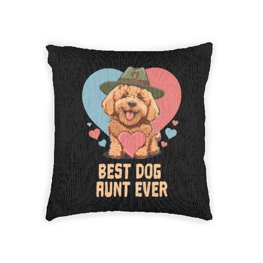 Best Dog Aunt Ever Goldendoodle Cute Dog Mom Woven Pillows