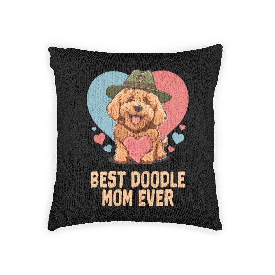 Best Doodle Mom Ever Goldendoodle Cute Dog Mom Woven Pillows
