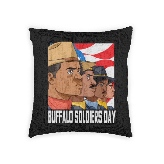 National Buffalo Soldiers Day July 28Th Patriotic Woven Pillows