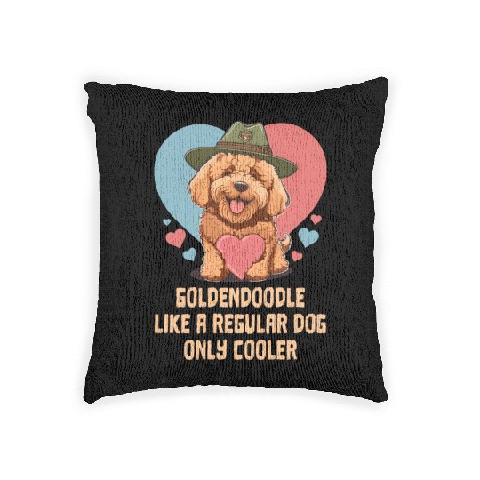 Goldendoodle Like A Regular Dog Only Cooler Cute Woven Pillows