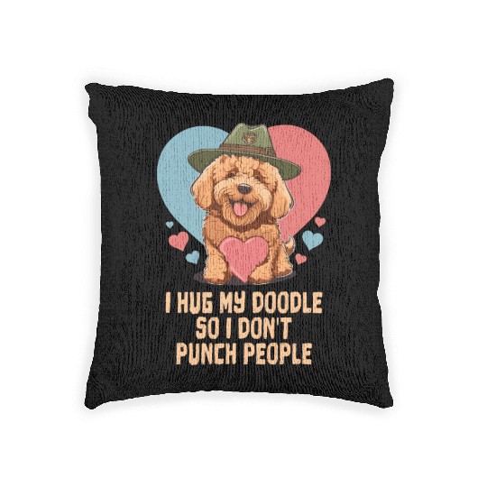 I Hug My Doodle Goldendoodle Dad Cute Dog Mom Woven Pillows