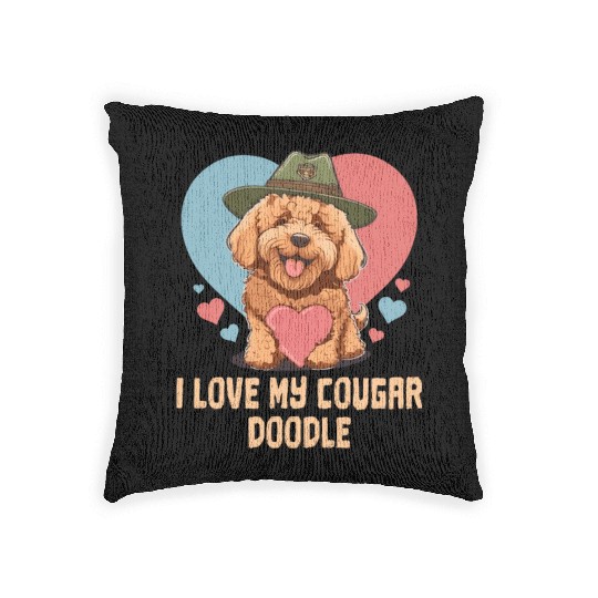 Funny I Love My Doodle Goldendoodle Dad Doodle Woven Pillows
