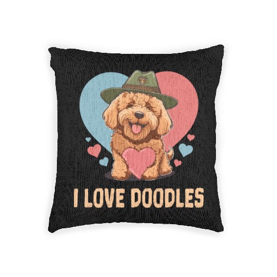 I Love Doodles Goldendoodle Dog Lover Doodle Mom Woven Pillows