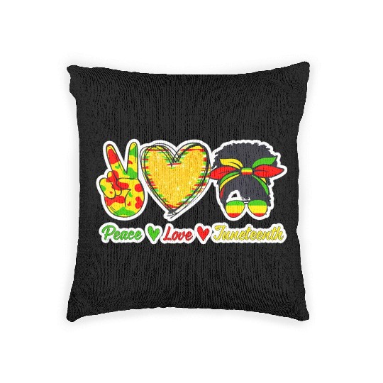 Peace Love Junenth Black Pride Freedom Independenc Woven Pillows