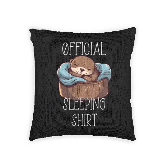 Official sleeping pajama Woven Pillows sea otter
