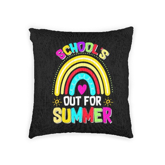 Schools Out For Summer Teacher Last Day Of School Woven Pillows