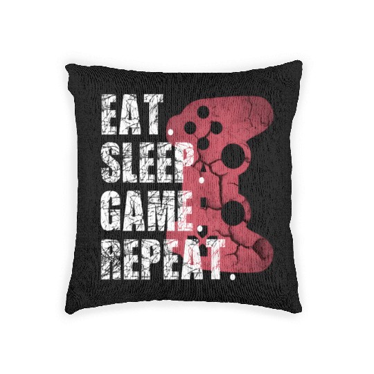 Gamer Video Games Eat Sleep Game Ns Woven Pillows
