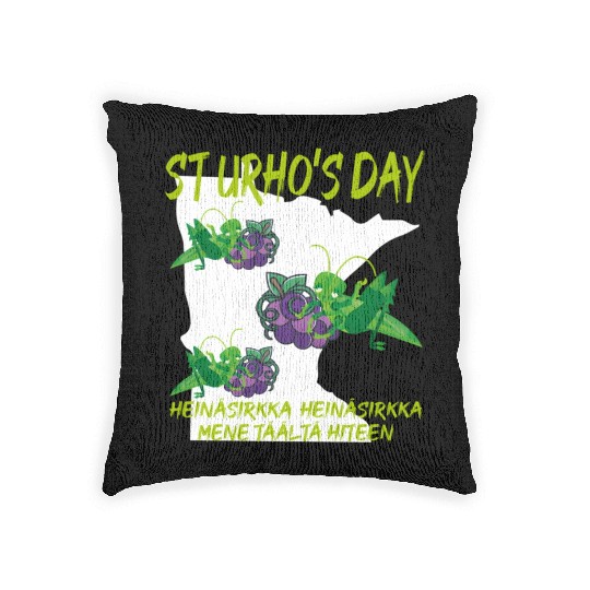 St Urhos Day Grasshopper Grapes Vineyard Minnesota Woven Pillows