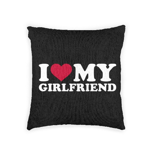 I Love My Girlfriend Woven Pillows