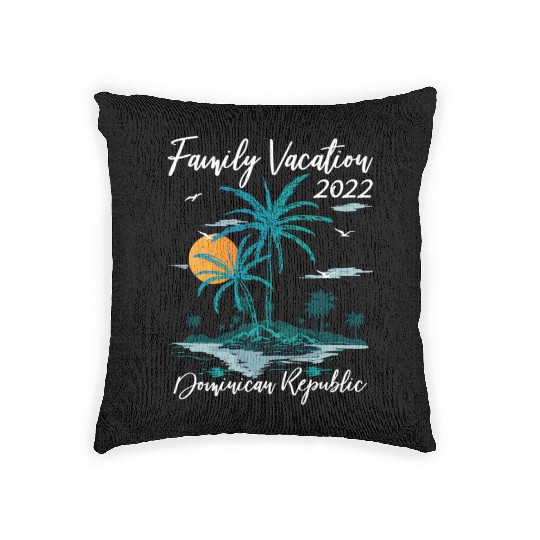 Sunset Family Vacation 2022 Dominican Republic Bea Woven Pillows