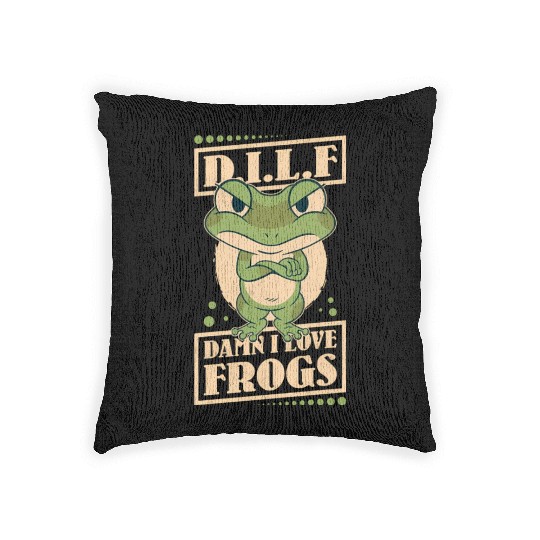 Damn I Love Frogs Woven Pillows
