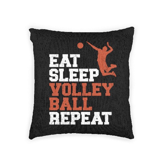 Eat Sleep Volleyball Repeat Volleyball Fun Gift Woven Pillows
