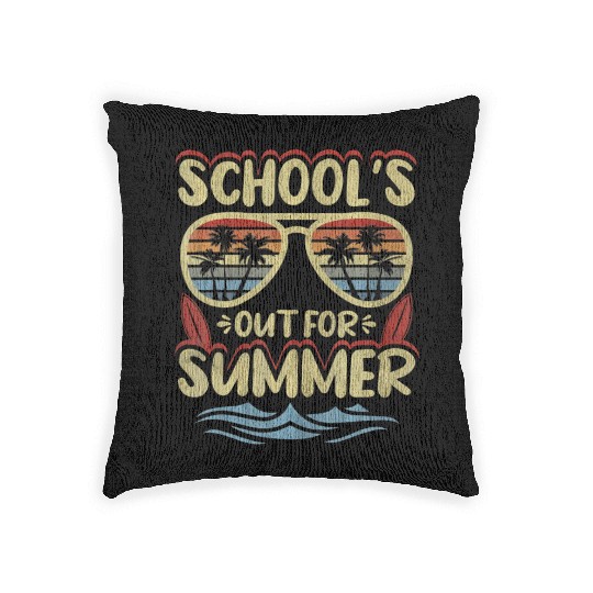 Last Day Of School Schools Out For Summer Teacher Woven Pillows