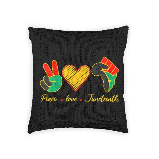 Peace Love Junenth Black History Pride African Ame Woven Pillows