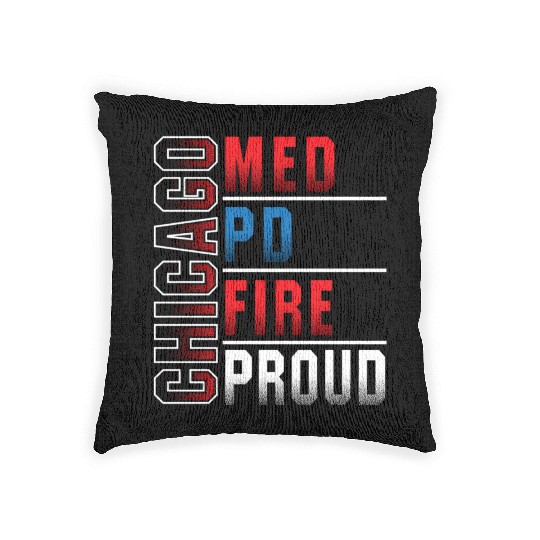 Chicago Med Chicago Pd Chicgo Fire Dept Chicago Pr Woven Pillows