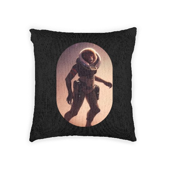 Astronaut Monkey Discovering Planet Mars 1 1 Woven Pillows