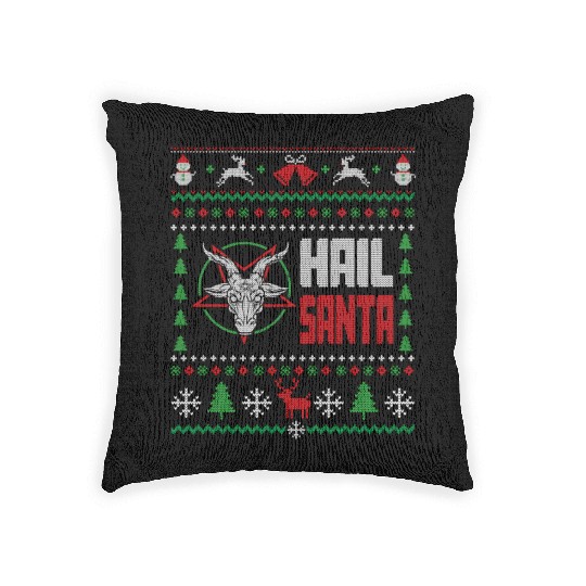Hail Santa Ugly Woven Pillows