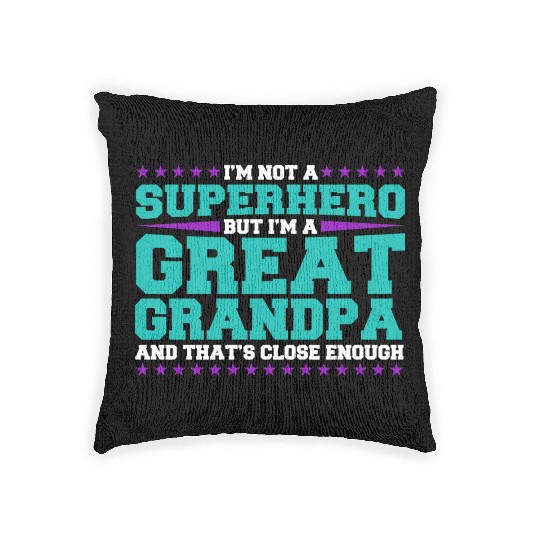 Superhero Great Grandpa Woven Pillows