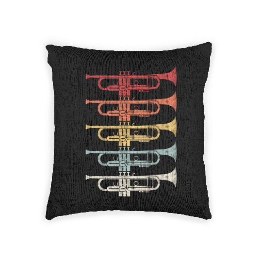 70S Trumpet For Trumpeters Woven Pillows