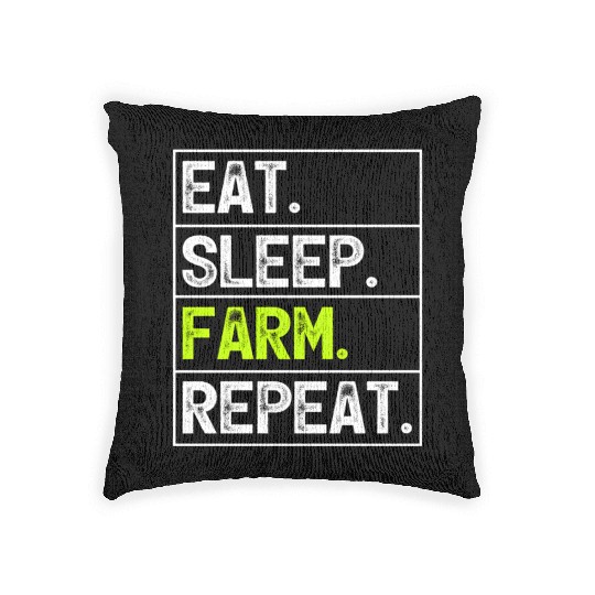 Farmer Farming Eat Sleep Farm Repeat Woven Pillows