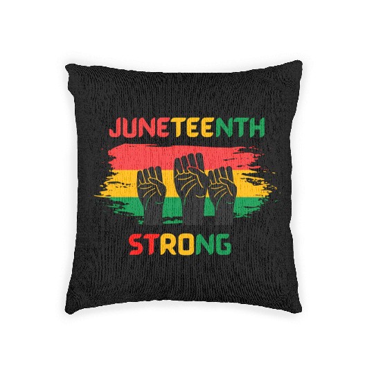 Black Freedom Juneteenth Strong Woven Pillows