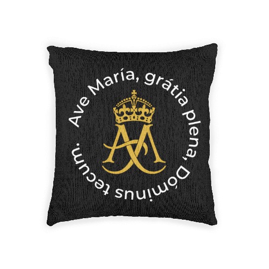 Ave Maria Catholic Rosary Woven Pillows