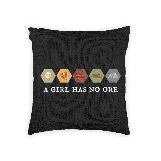 A Has No Ore Settlers Board Game Night Woven Pillows