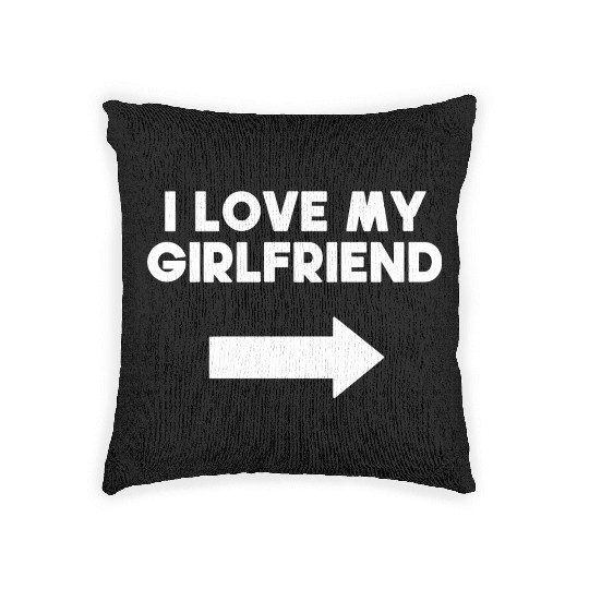 I Love My Girlfriend 1 Woven Pillows