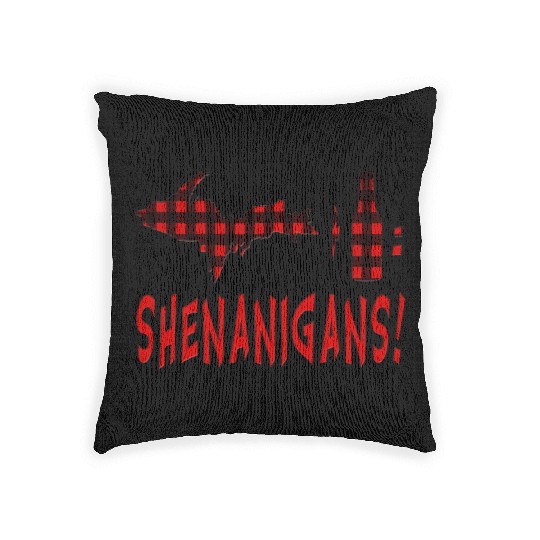 Up Drink Beer Wine Shenanigans Upper Peninsula Cam Woven Pillows