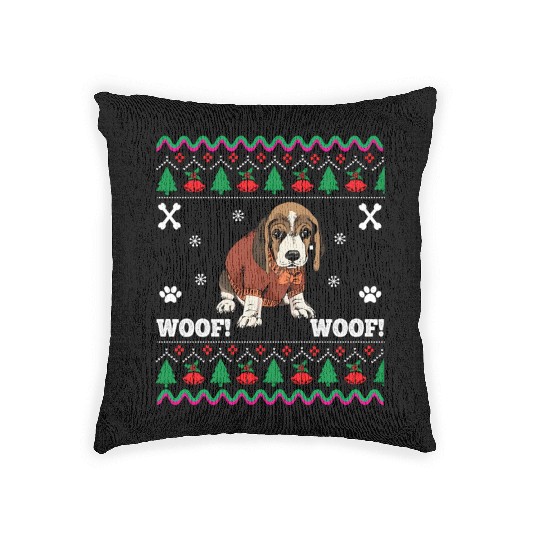 Dog Ugly Woof Beagle Woven Pillows