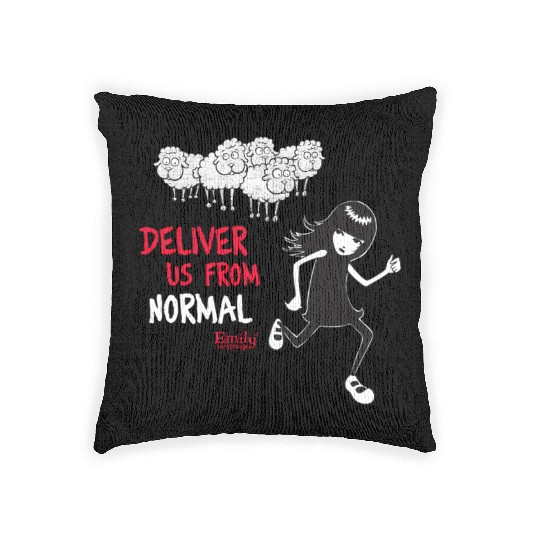 Emily The Strange Deliver Us From Normal Woven Pillows