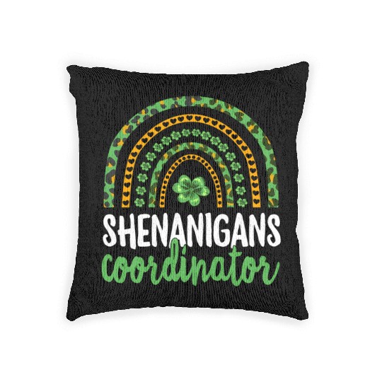 Shenanigans Coordinator Teacher St PatricDay Woven Pillows