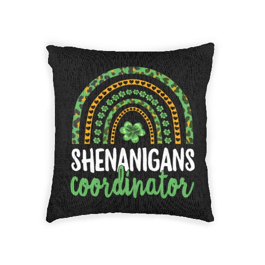Shenanigans Coordinator Teacher St PatricDay Woven Pillows