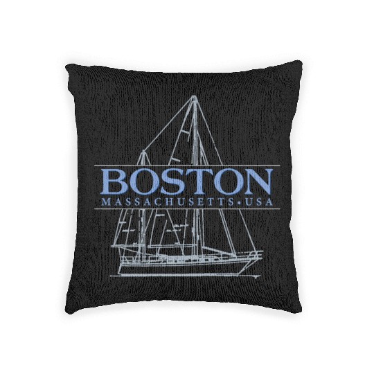 Boston Massachusetts Sailing Woven Pillows