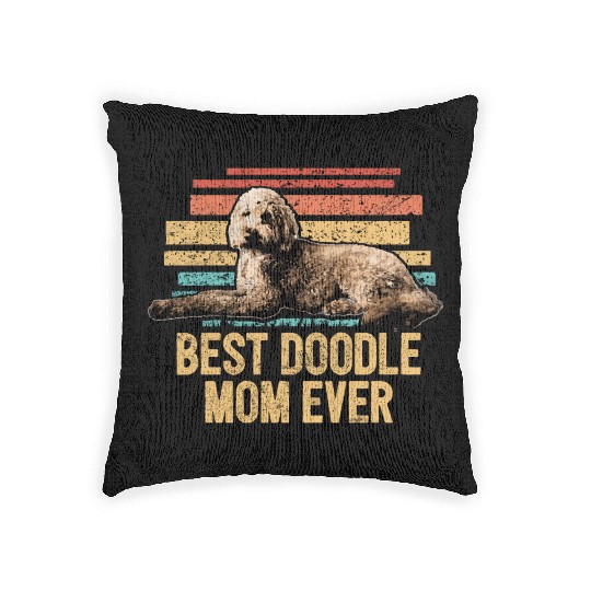 Best Doodle Mom Ever Goldendoodle Dog Mom Doodle Woven Pillows
