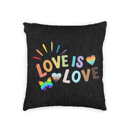 Love is Love - LGBTQ Gay Pride Rainbow Woven Pillows