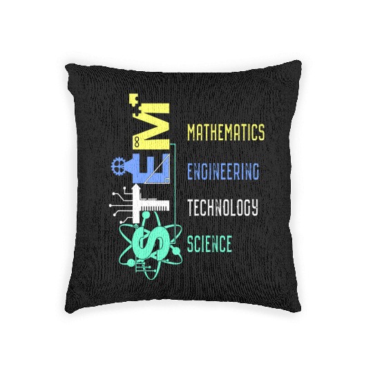 Stem Teacher Science Technology Engineer Math Woven Pillows
