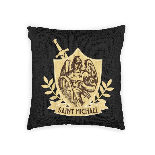 Saint Michael Patron Saint of Police Officers Woven Pillows