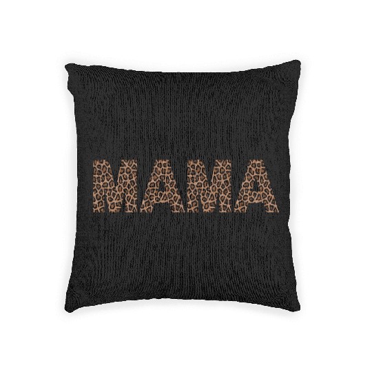 Mama mother's day Leopard design Woven Pillows
