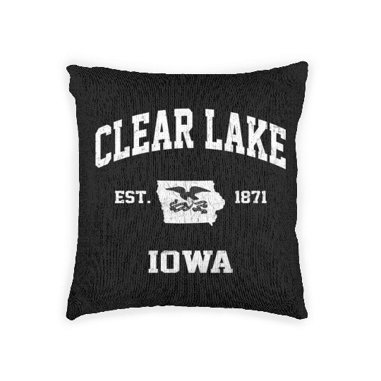 Clear Lake Iowa Ia State Athletic Style Woven Pillows