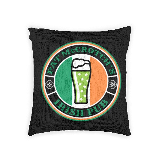 Pat Mccrotch'S Irish Pub Green Beer St Patric Day Woven Pillows