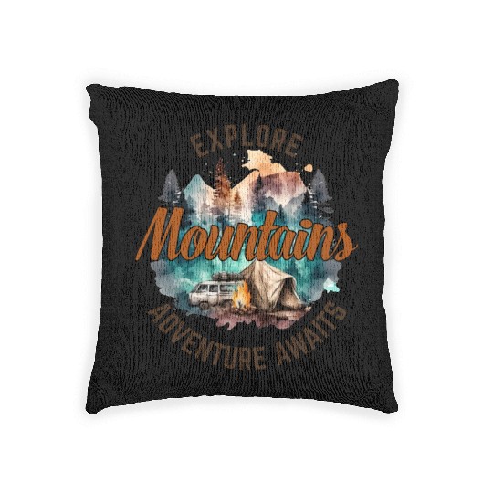 Camping Gear, Adventure Time Woven Pillows, Hiking Woven Pillows