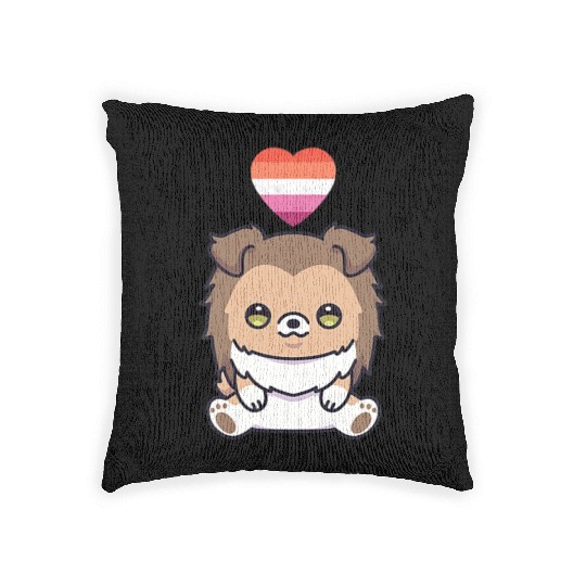 Lesbian Sheltie Dog Lgbtq Shetland Sheepdog Woven Pillows