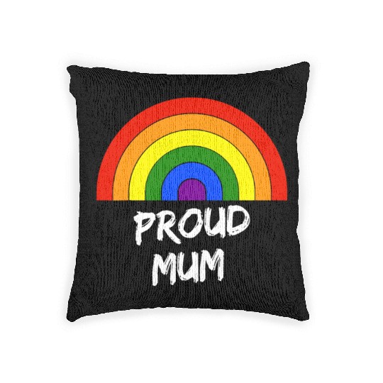 Proud LGBT Mum Love Fun Mothers Day Gay Pride Mont Woven Pillows