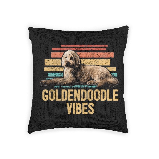 Goldendoodle Vibes Cute Dog Mom Doodle Dog Dad Woven Pillows