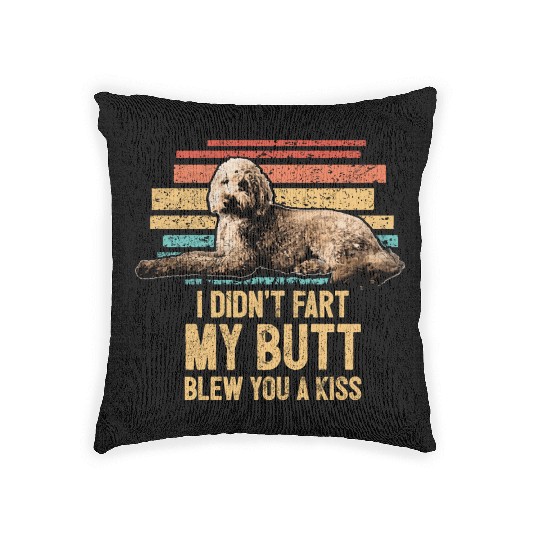 Blew You A Kiss Funny Goldendoodle Dog Mom Doodle Woven Pillows