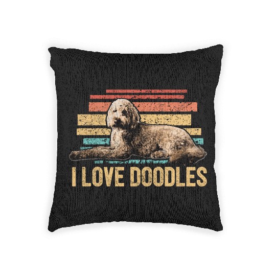 I Love Doodles Goldendoodle Dog Mom Doodle Dad Woven Pillows