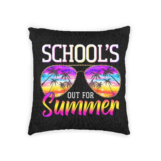 Last Day Of School Schools Out For Summer Teacher Woven Pillows