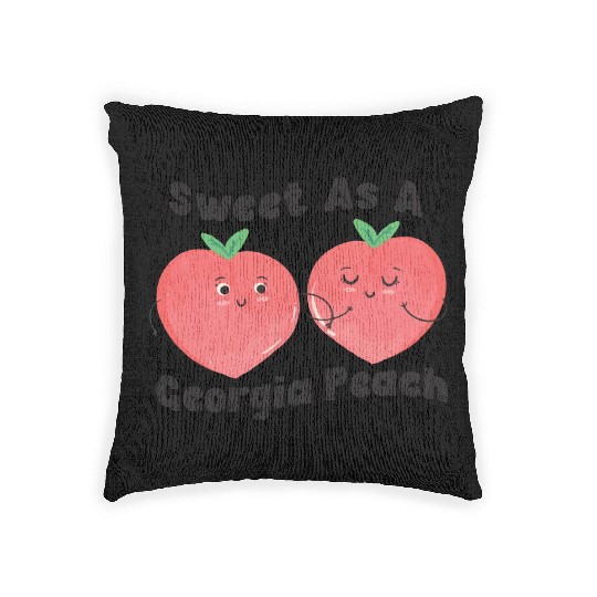 Sweet As A Georgia Peach Cute Funny Southern Woven Pillows
