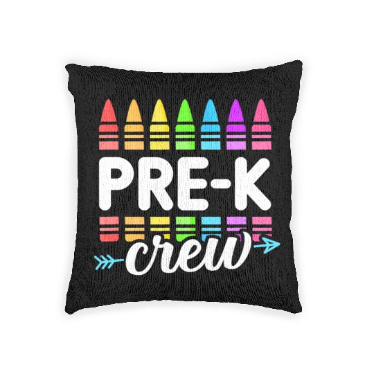 Pre-K Crew Teacher Team Squad Hello Back School Gr Woven Pillows